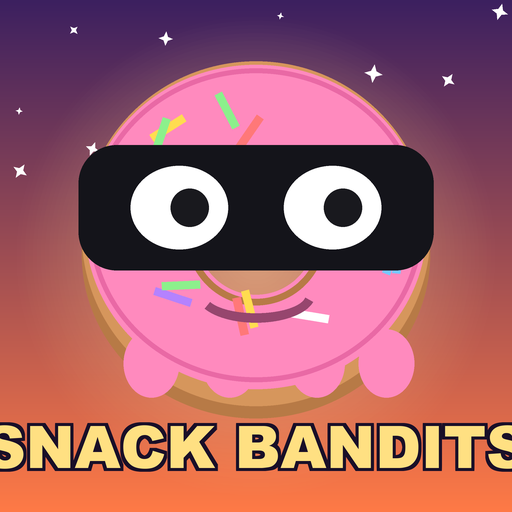 Snack Bandits game icon — a donut wearing a bandit mask